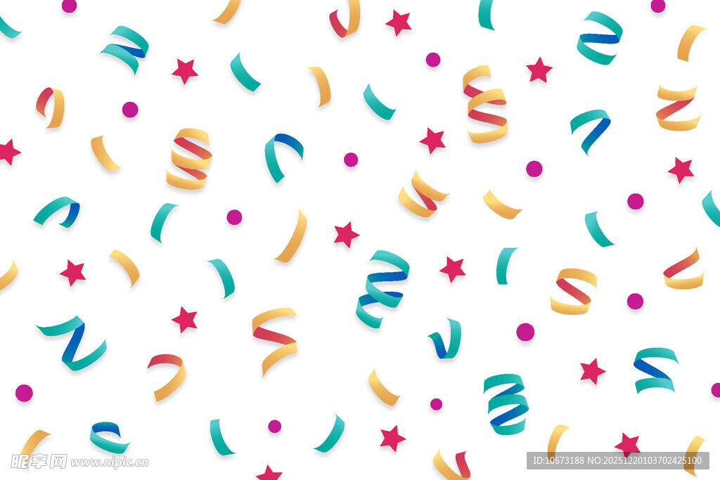 彩色节日彩带星星图案