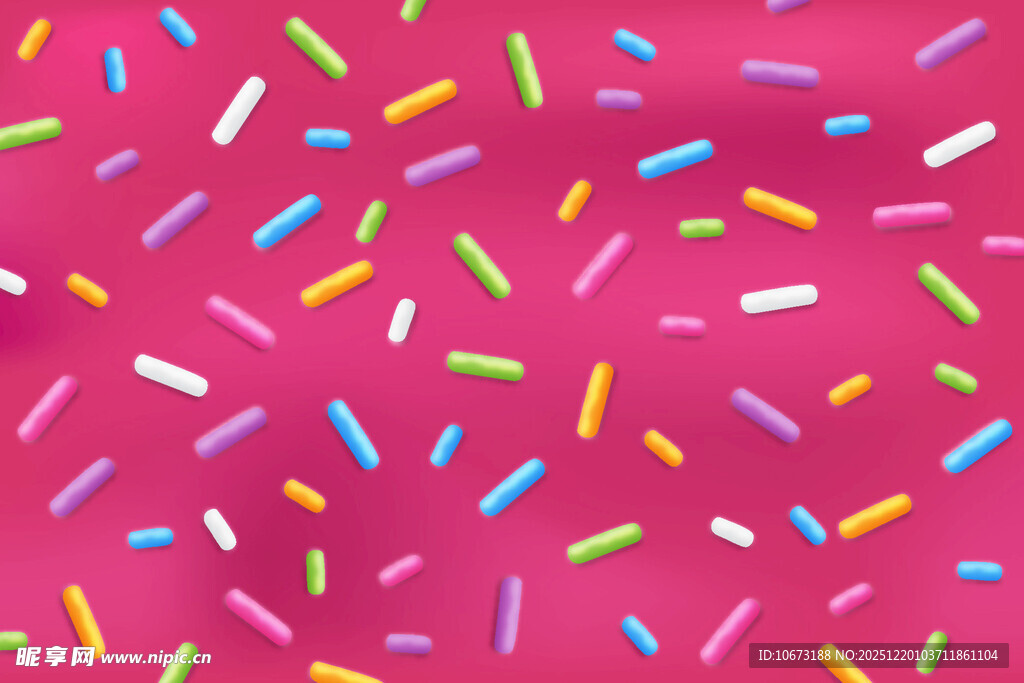 粉色背景彩色糖屑图案