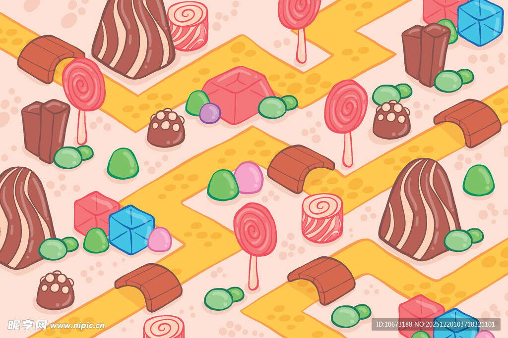 缤纷糖果图案背景