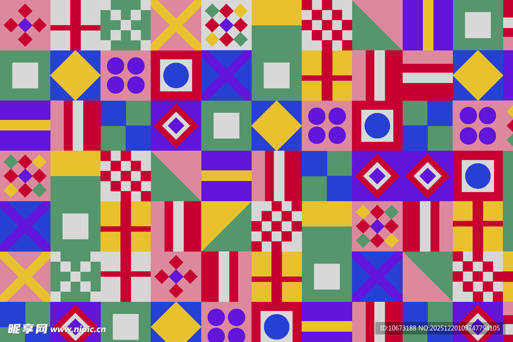 多彩几何图案拼接