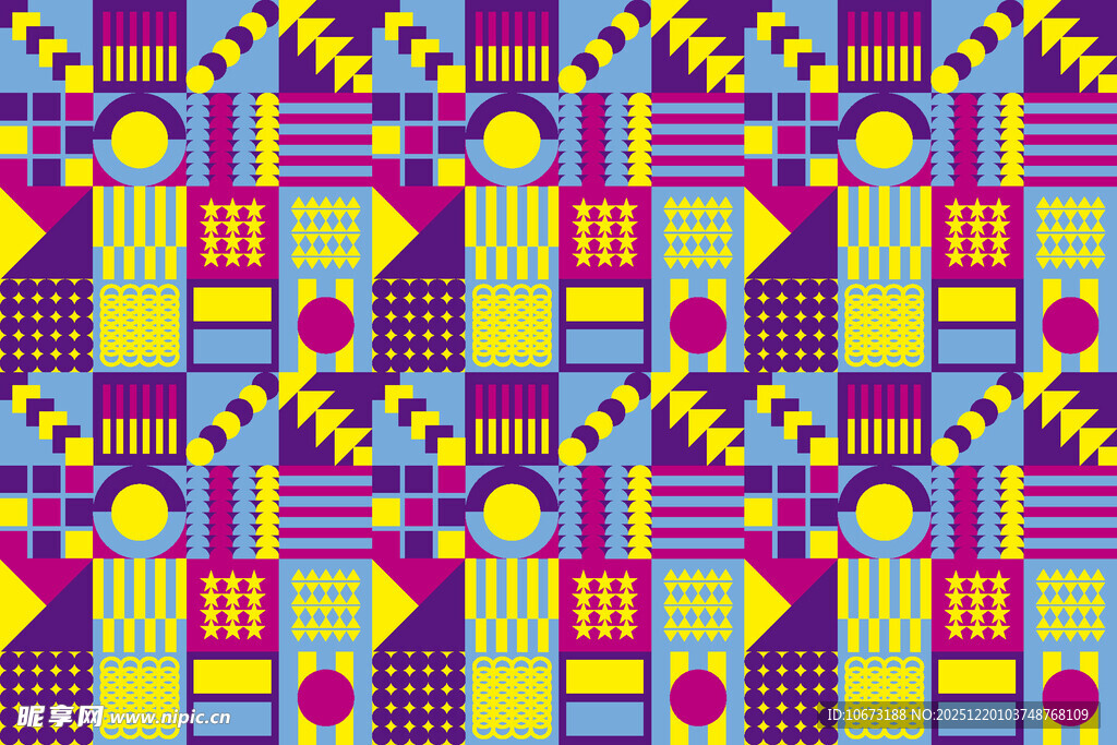 几何图案彩色抽象背景图