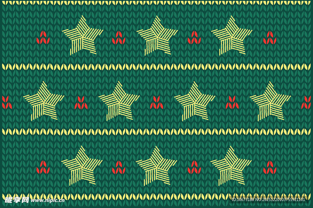 绿色圣诞星星条纹图案