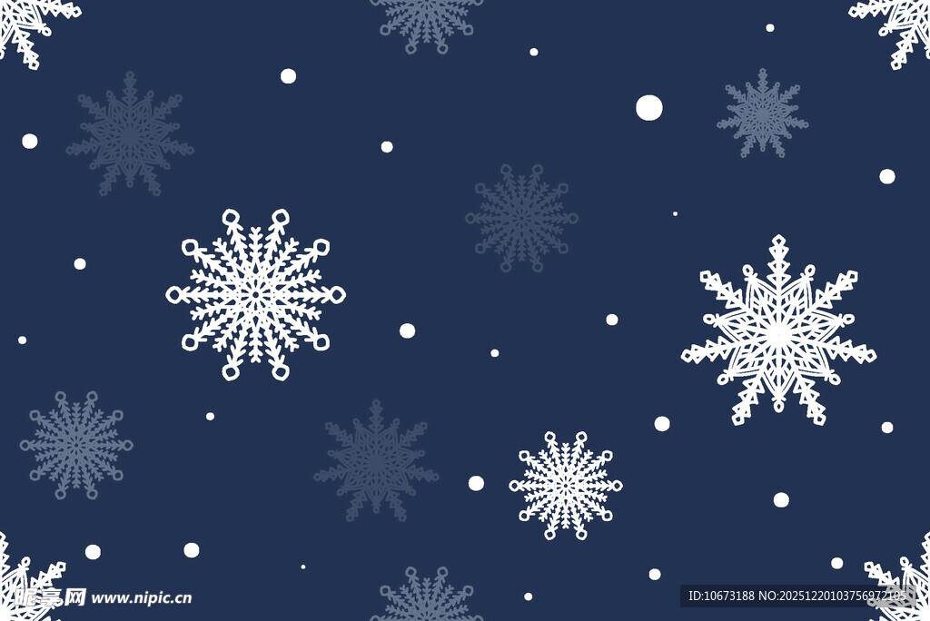 深蓝色背景雪花图案