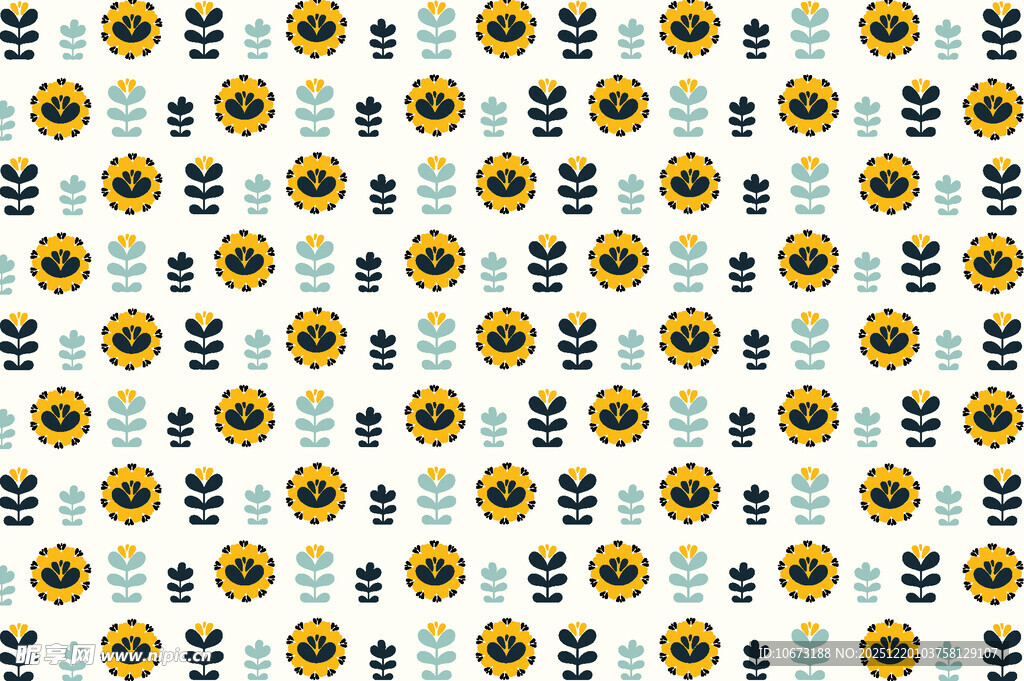 向日葵图案无缝背景图