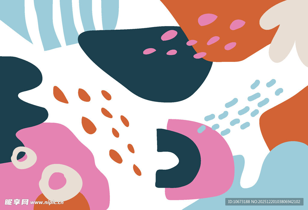 抽象多彩几何图形插画