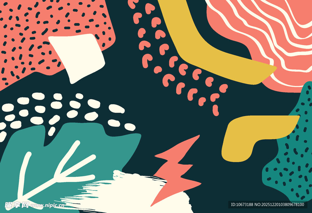 抽象几何植物图案背景