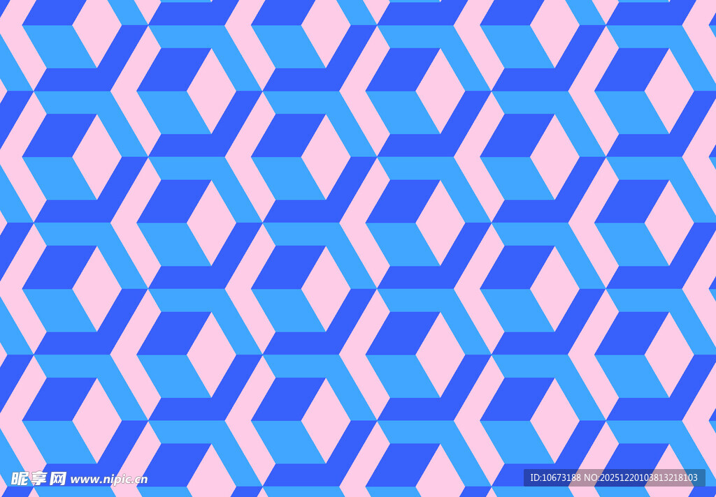 蓝粉几何图案无缝背景