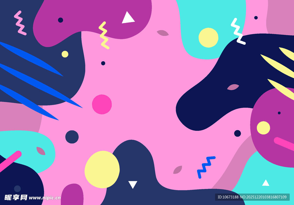 梦幻多彩抽象几何图案