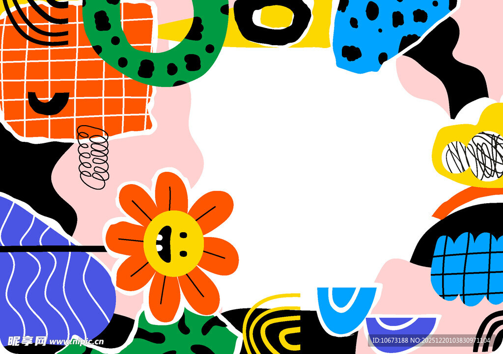 多彩抽象花卉图案设计