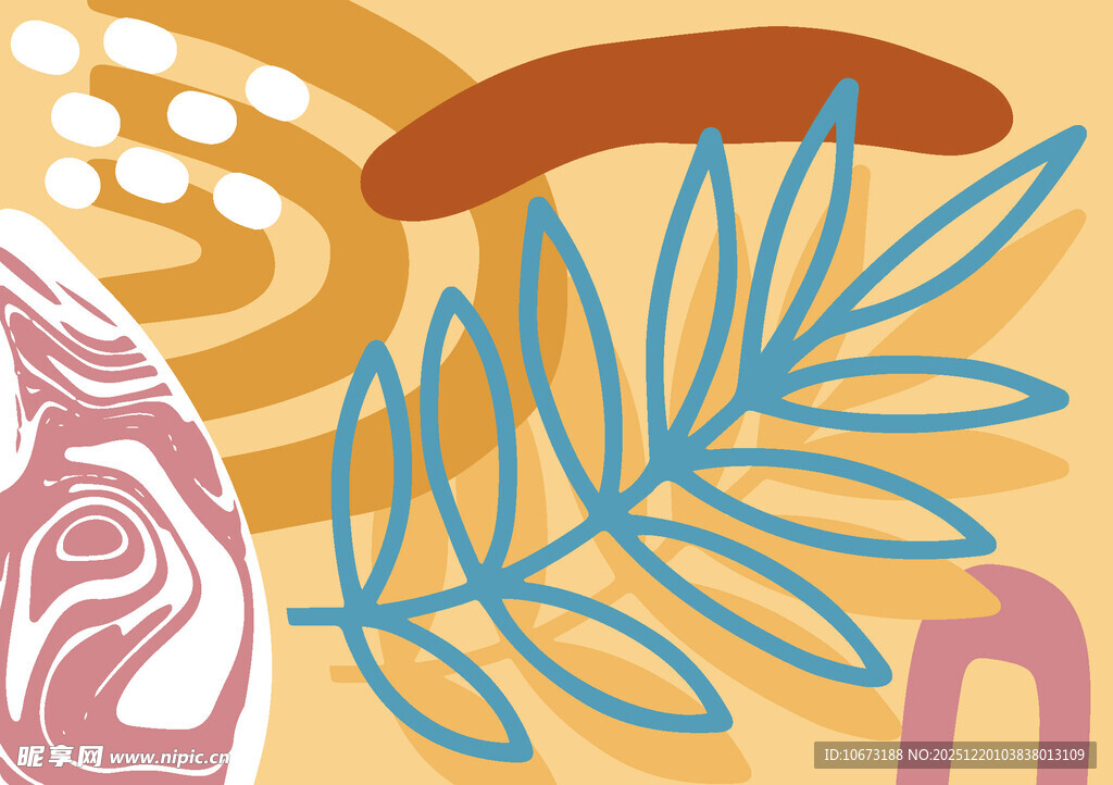 简约植物装饰图案元素