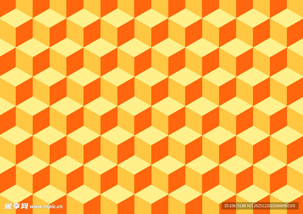 橙色立体几何图案背景