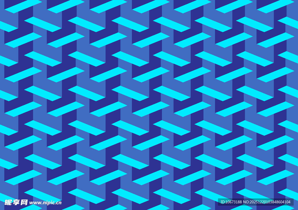 蓝色几何图案无缝背景