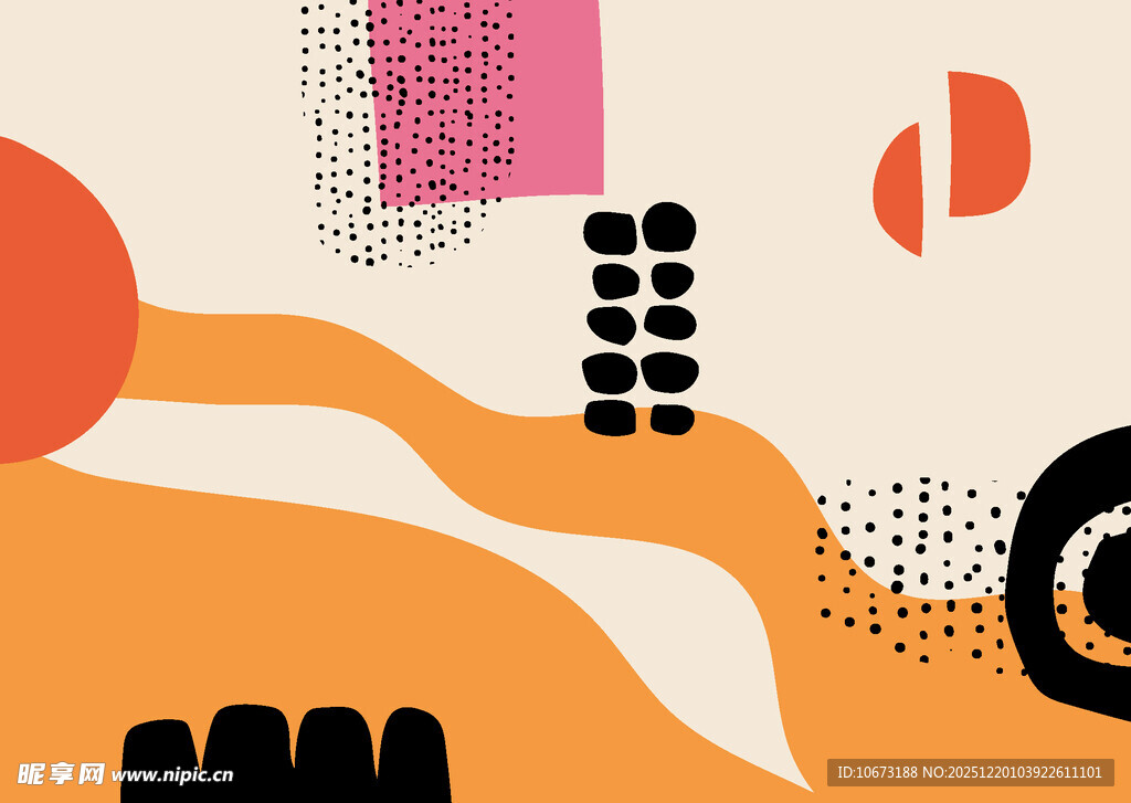 抽象几何风格艺术插画