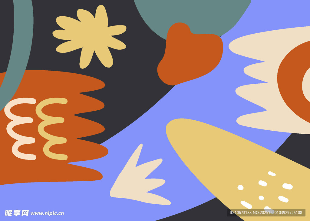 抽象多彩花卉图案设计