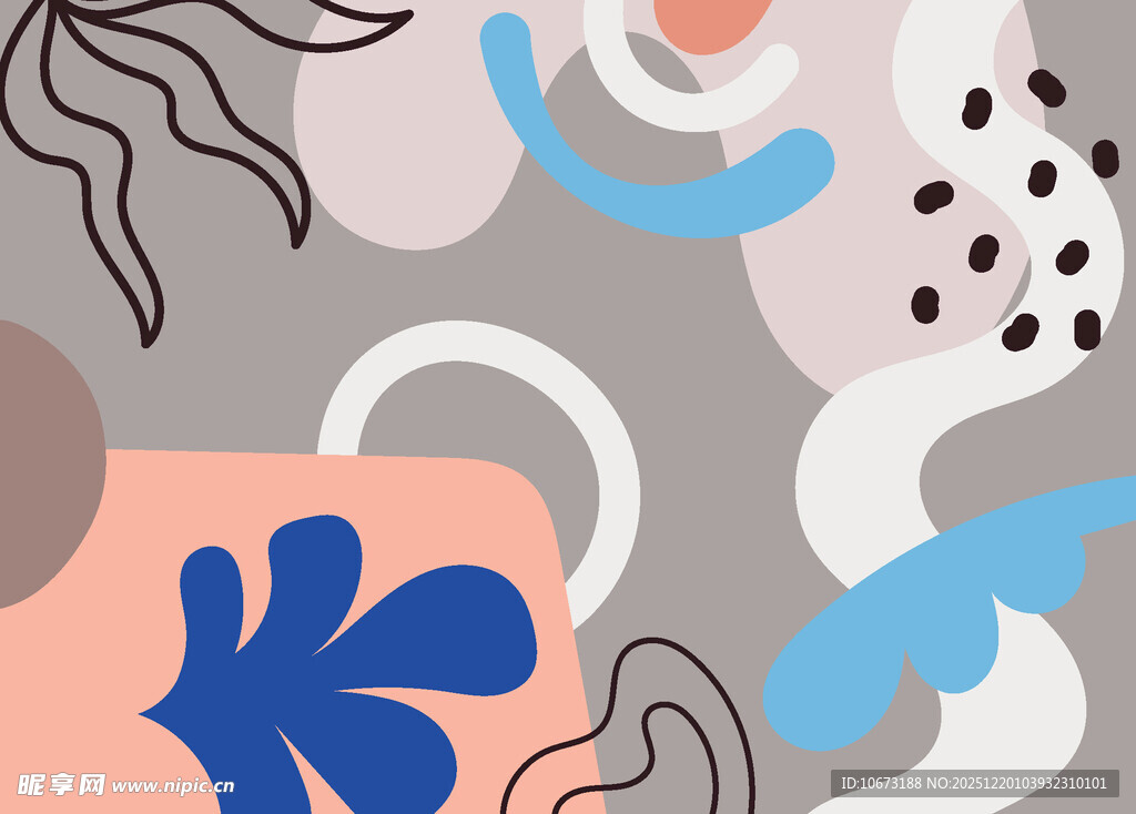 抽象几何花卉图案设计