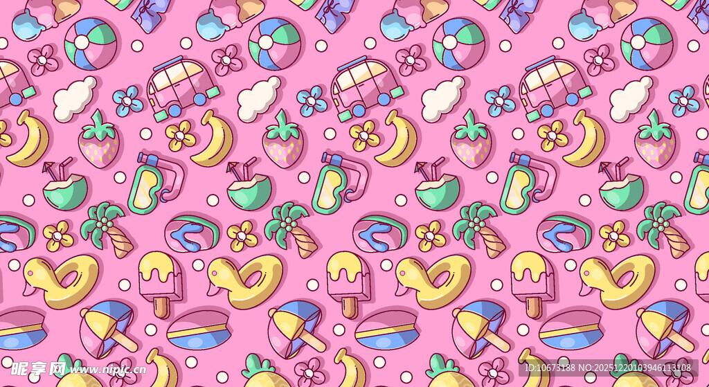 粉色梦幻独角兽图案背景