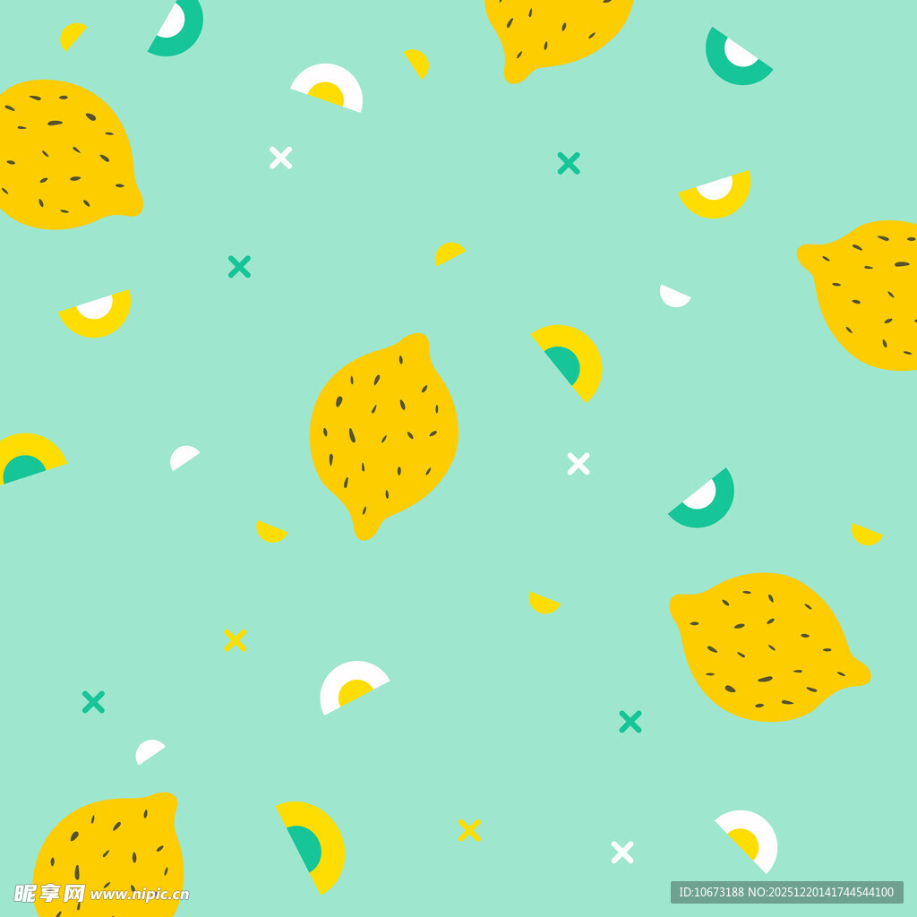 清新柠檬图案背景