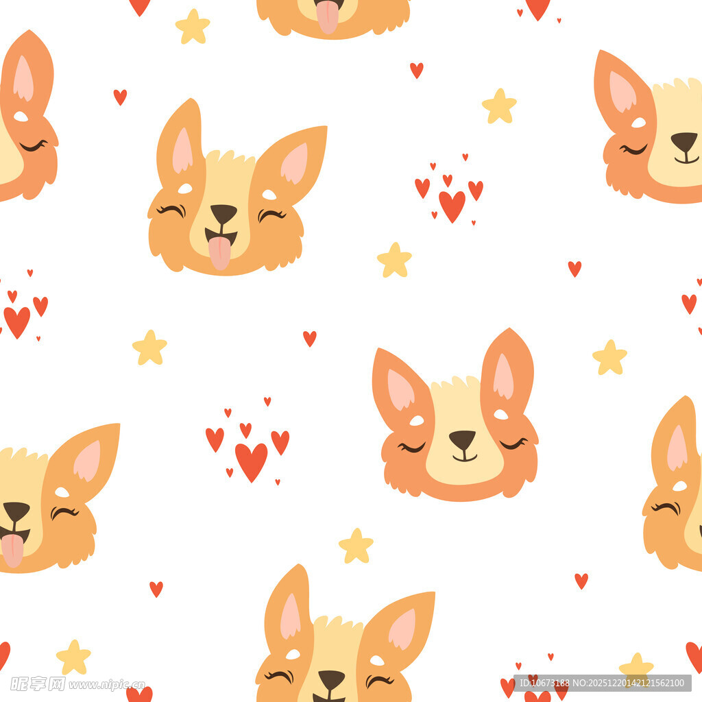 可爱柯基图案背景