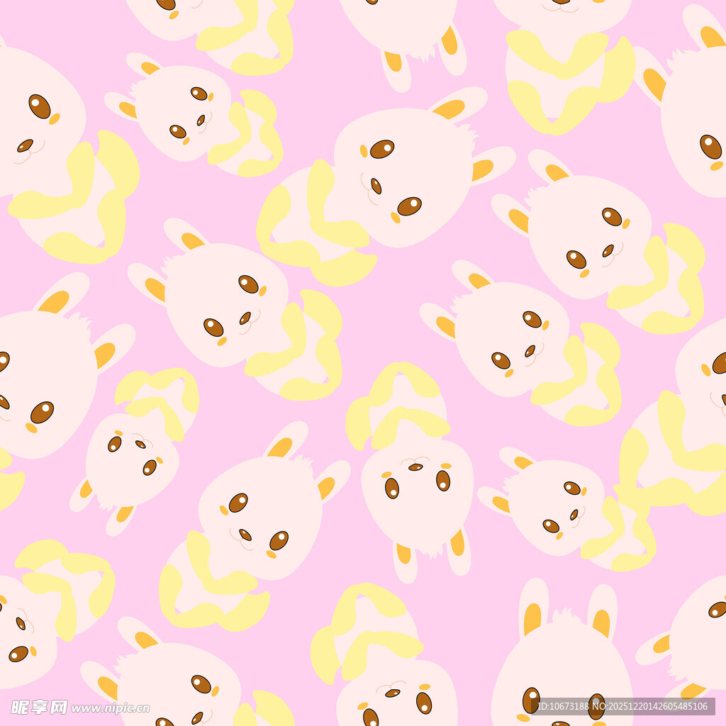 粉色背景可爱小狗图案