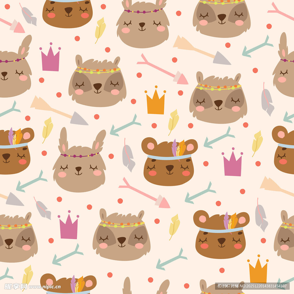 可爱动物图案背景