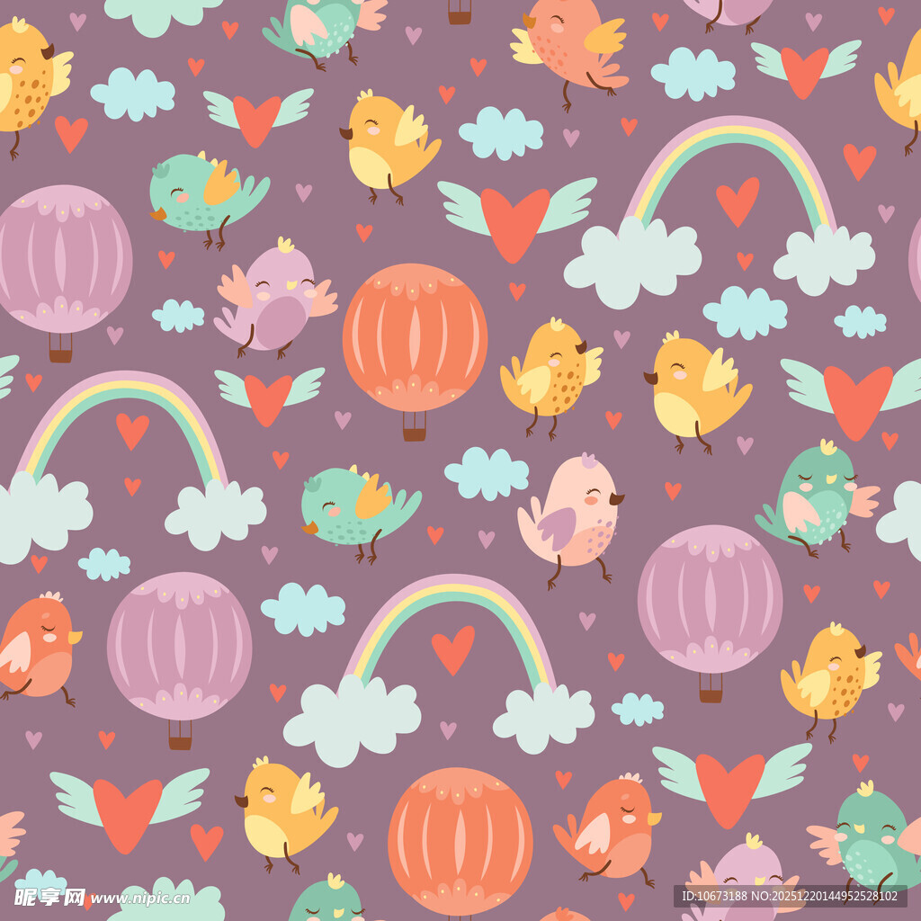 梦幻童趣卡通图案背景