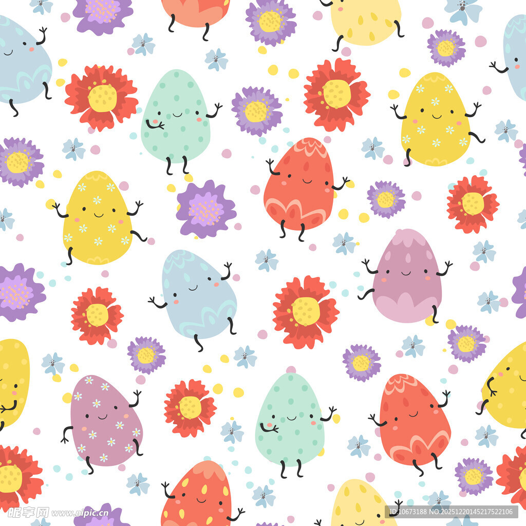 可爱卡通小鸟花朵图案