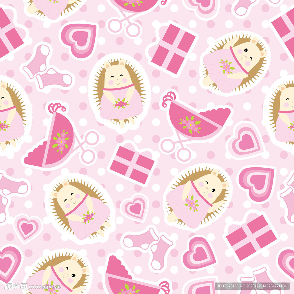 粉色婴儿主题可爱图案