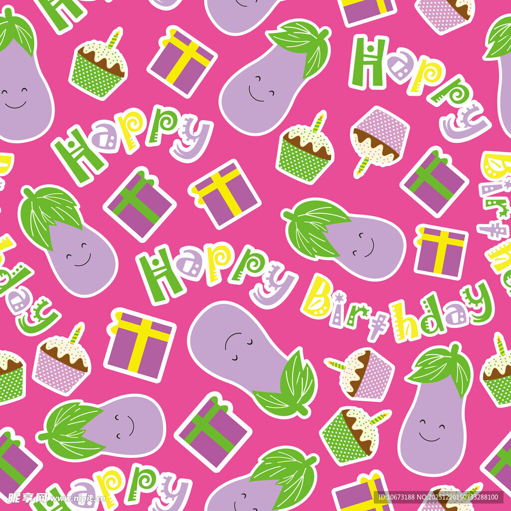生日主题卡通图案背景