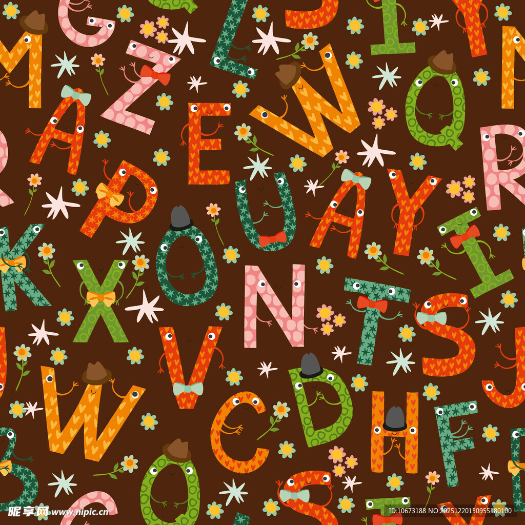 多彩字母图案背景