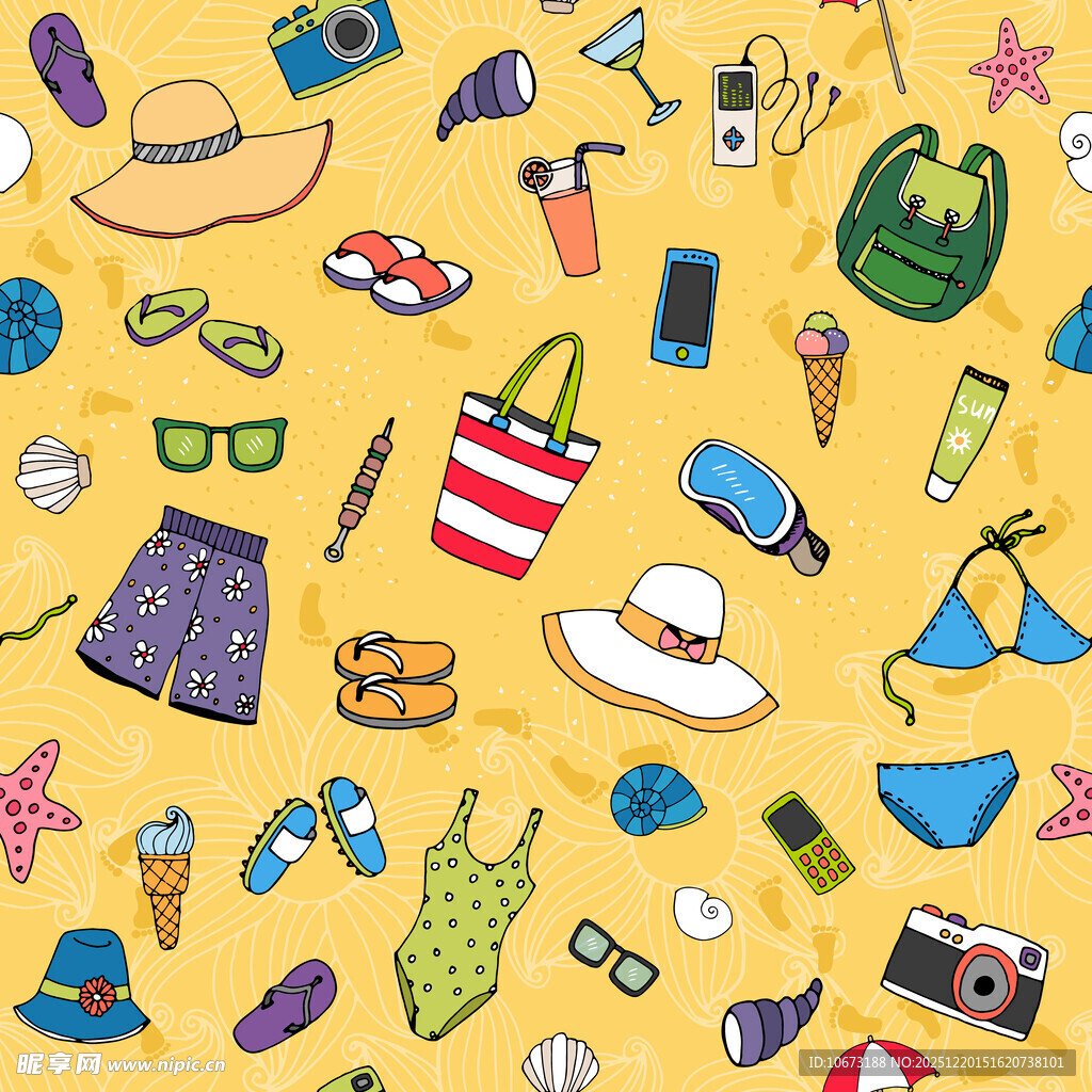 夏日海滩度假元素集合