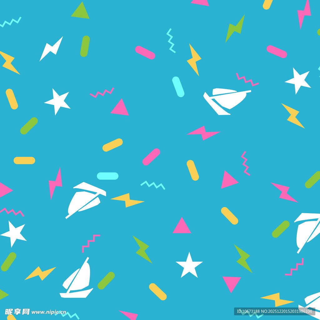 海洋主题多彩图案背景