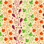 秋季藤蔓花卉图案背景