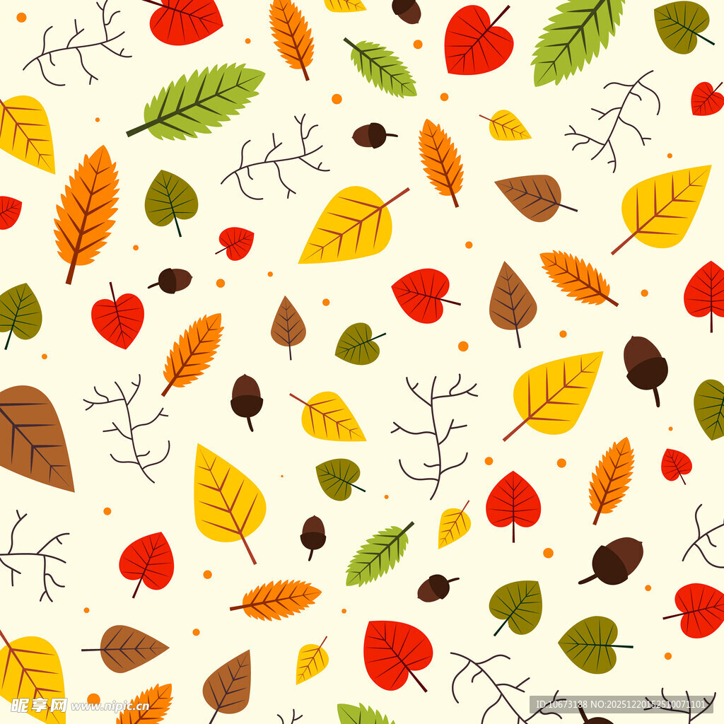 秋季落叶爱心图案背景