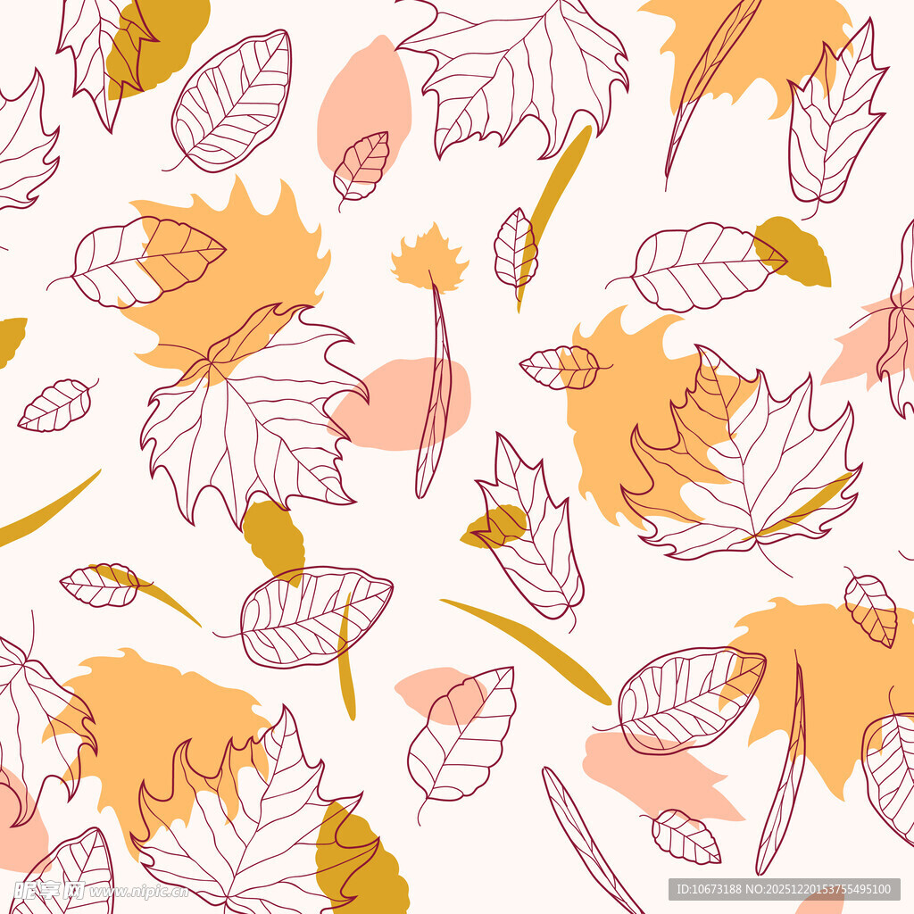 秋季树叶图案背景图