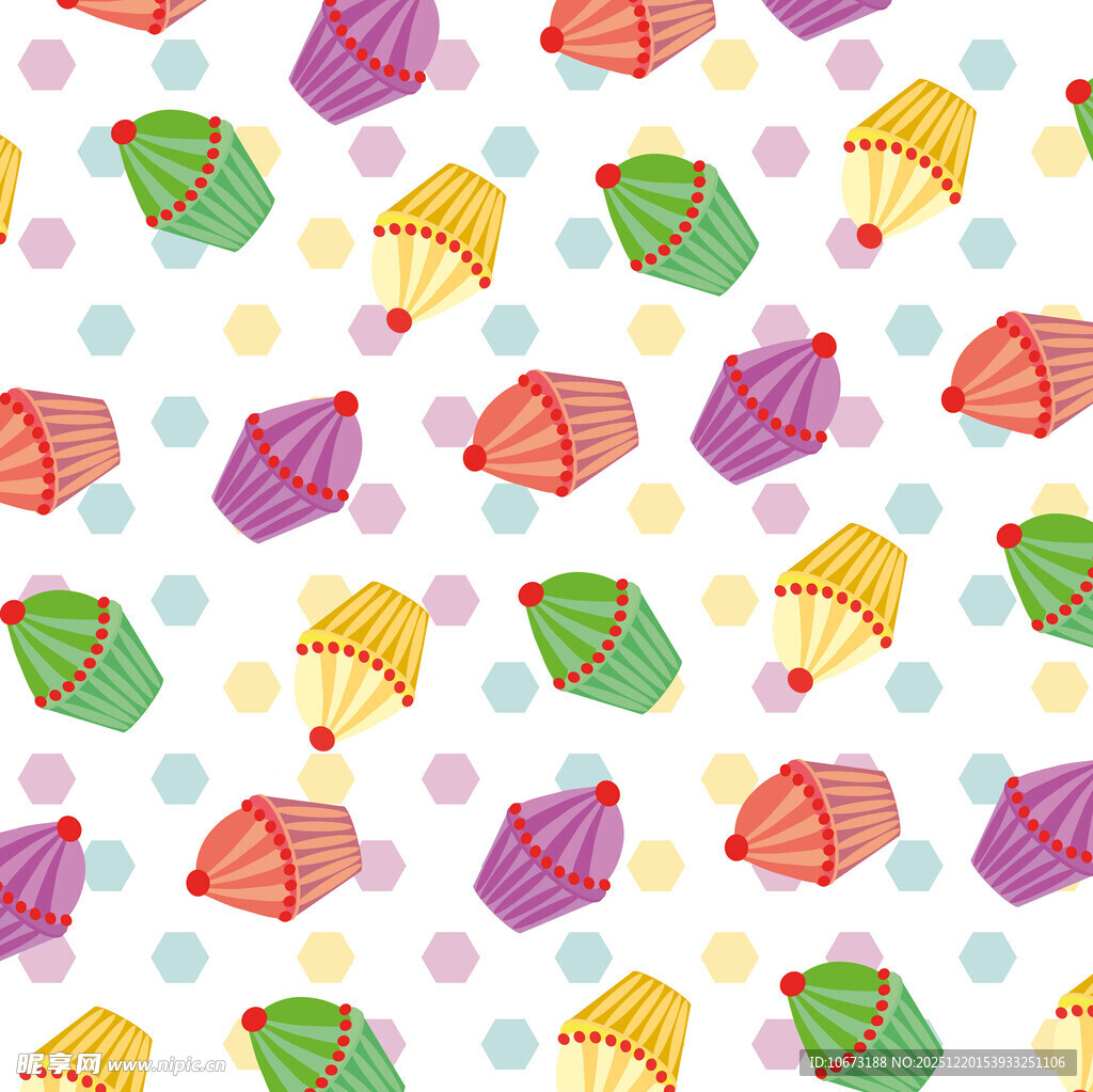 多彩纸伞图案背景