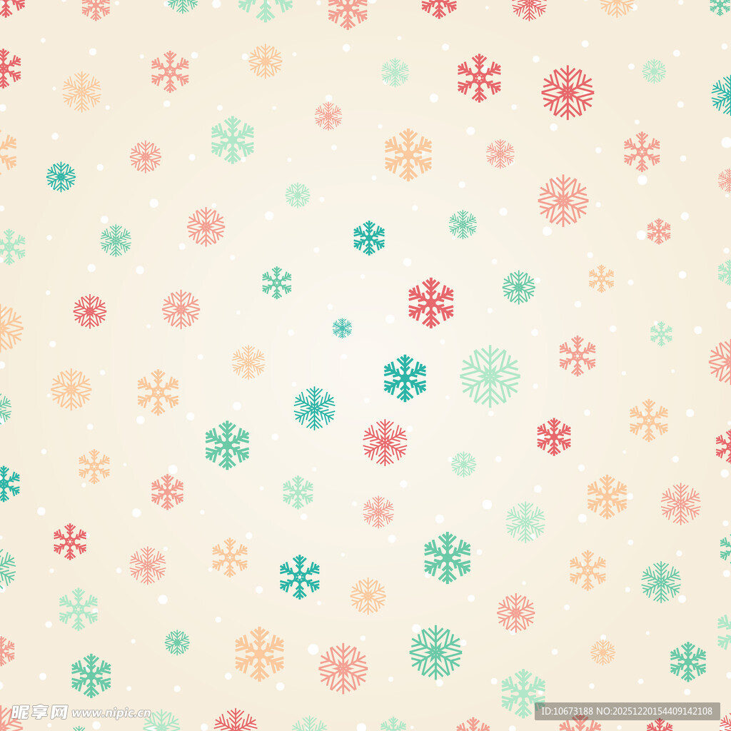 多彩雪花图案背景