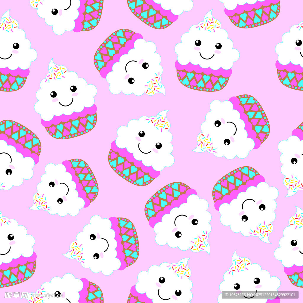 粉色背景可爱小狗图案