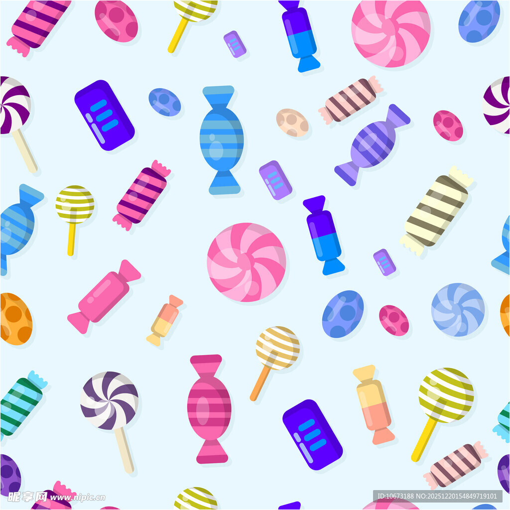缤纷多彩糖果图案背景
