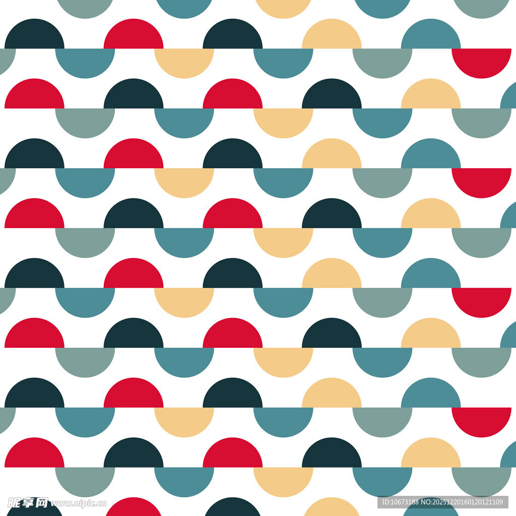 几何半圆图案无缝背景