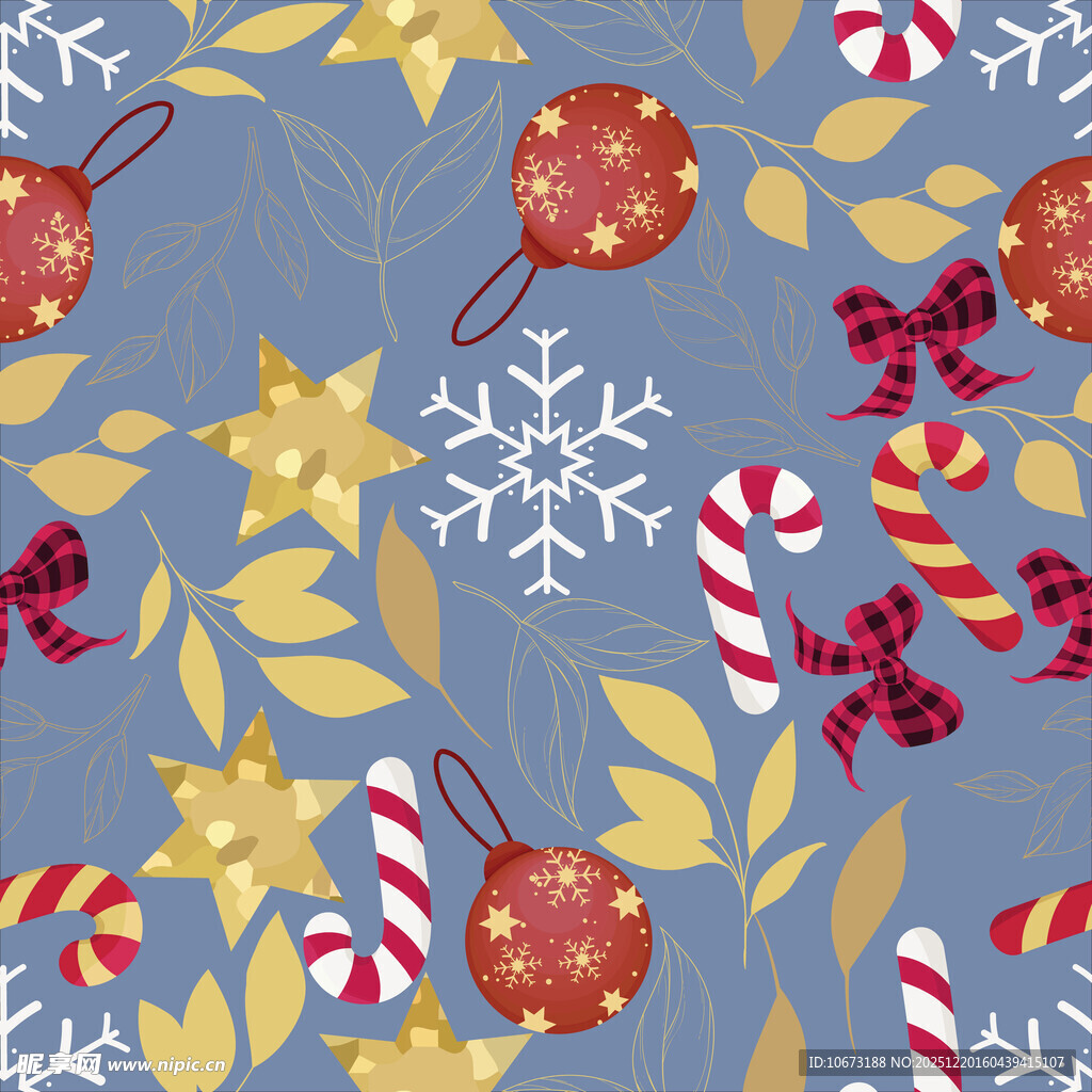 圣诞元素水彩图案背景