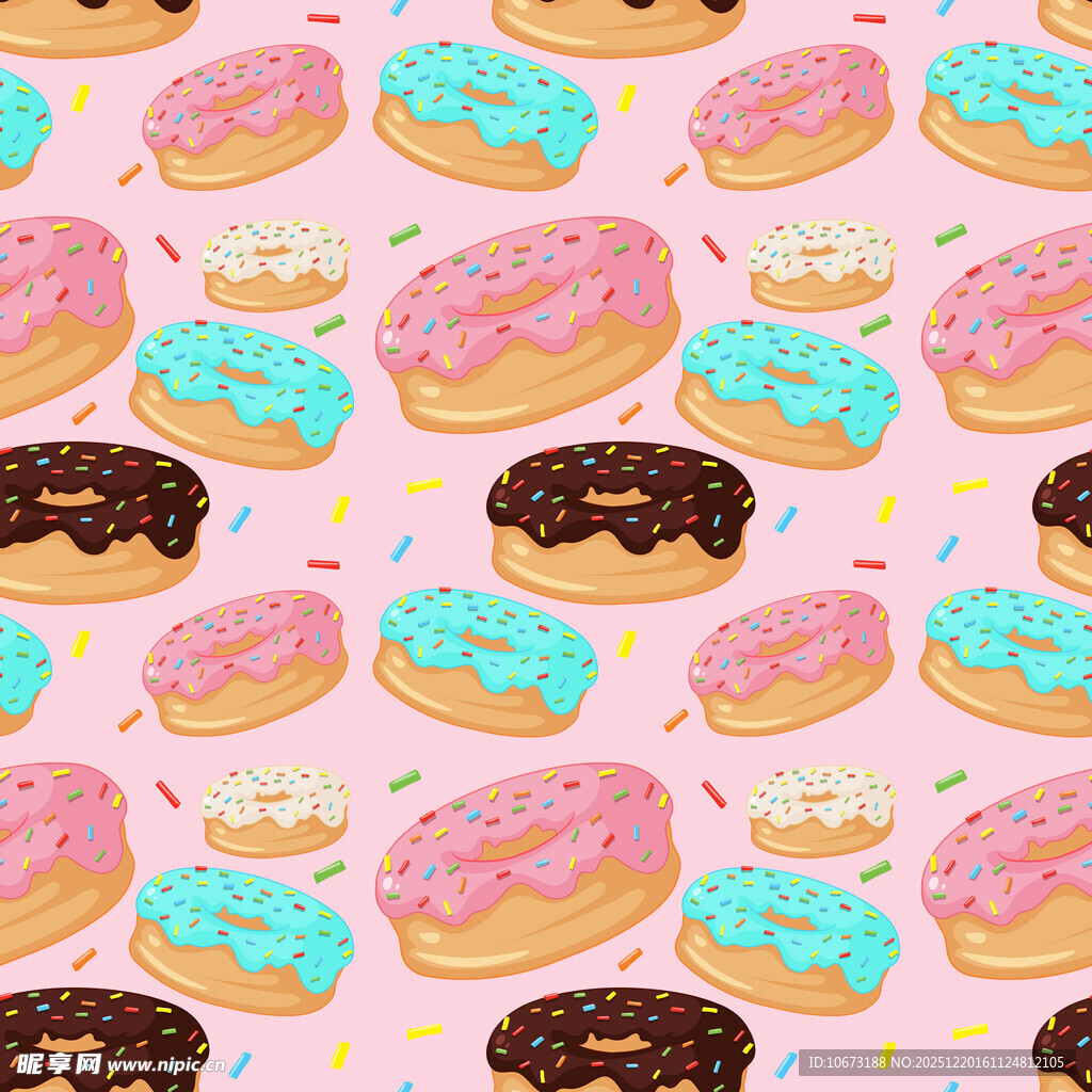 甜甜圈图案背景 