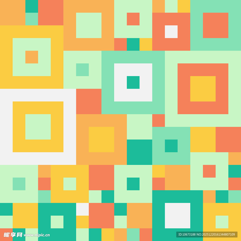 多彩方块几何图案背景