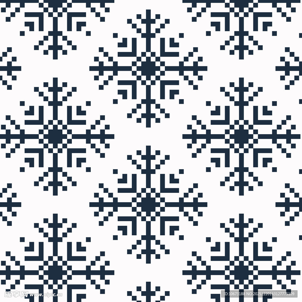 蓝白雪花几何图案纹理