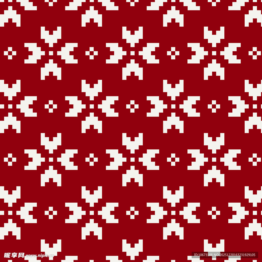 红色雪花针织图案纹理