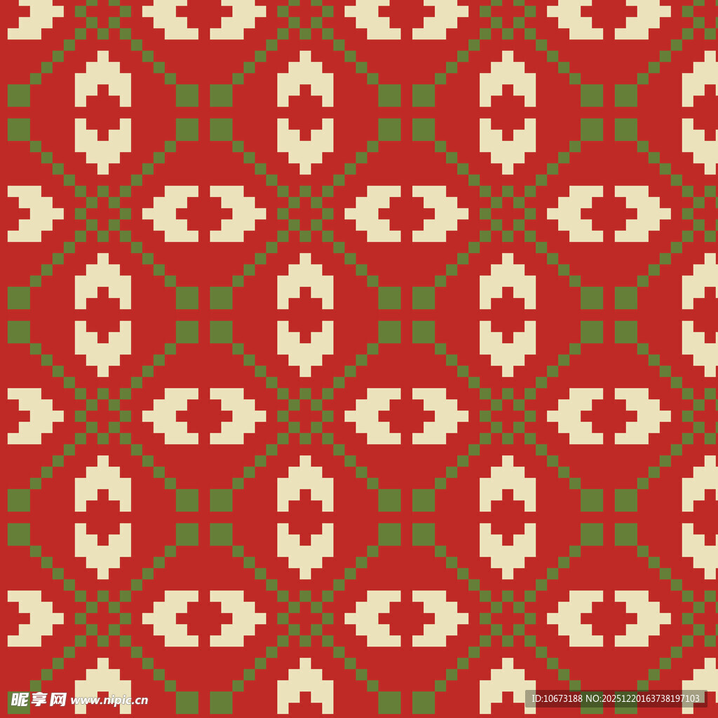 复古几何图案红色织物纹理