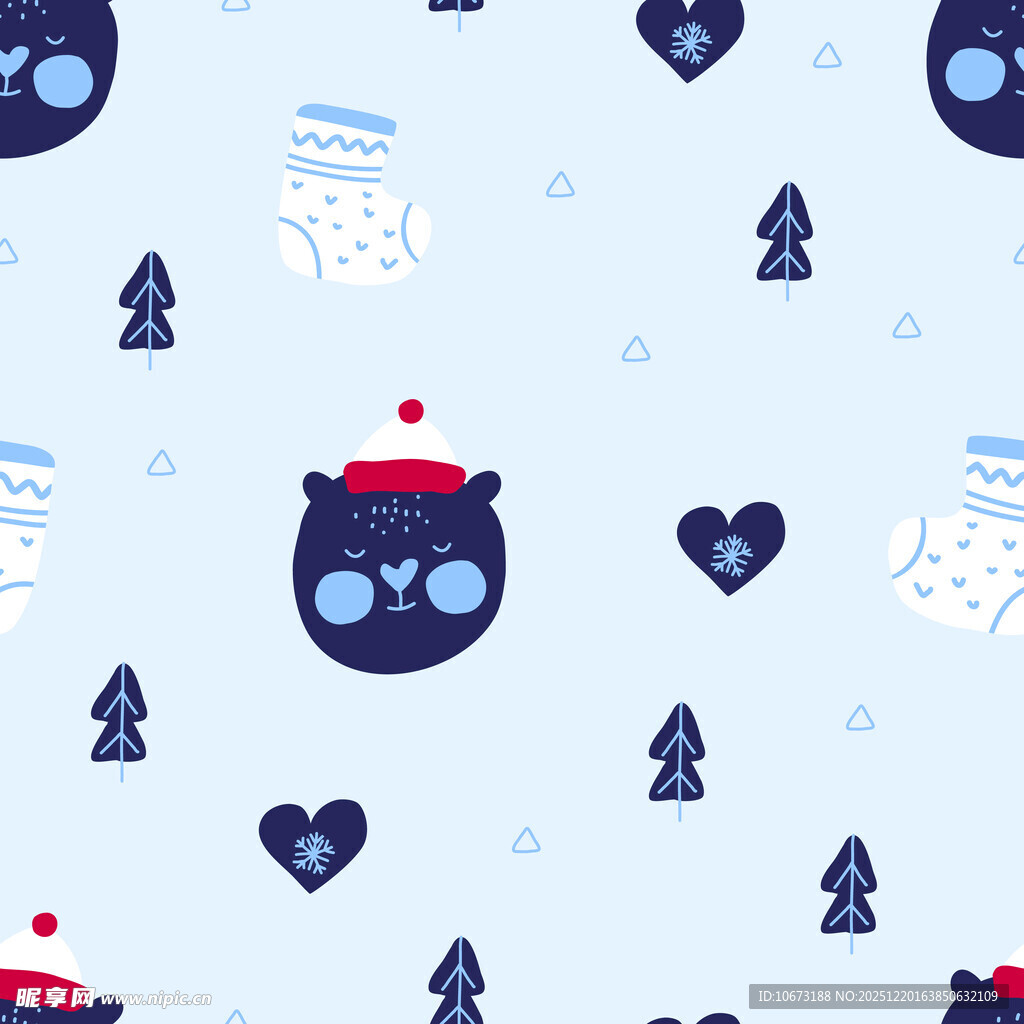 圣诞风卡通图案背景