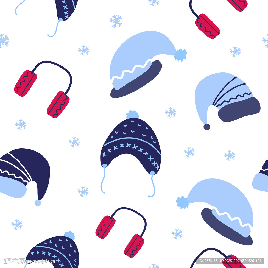冬季保暖配饰无缝图案