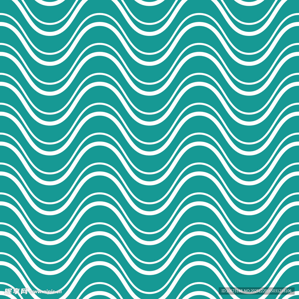 蓝绿色波浪纹图案背景