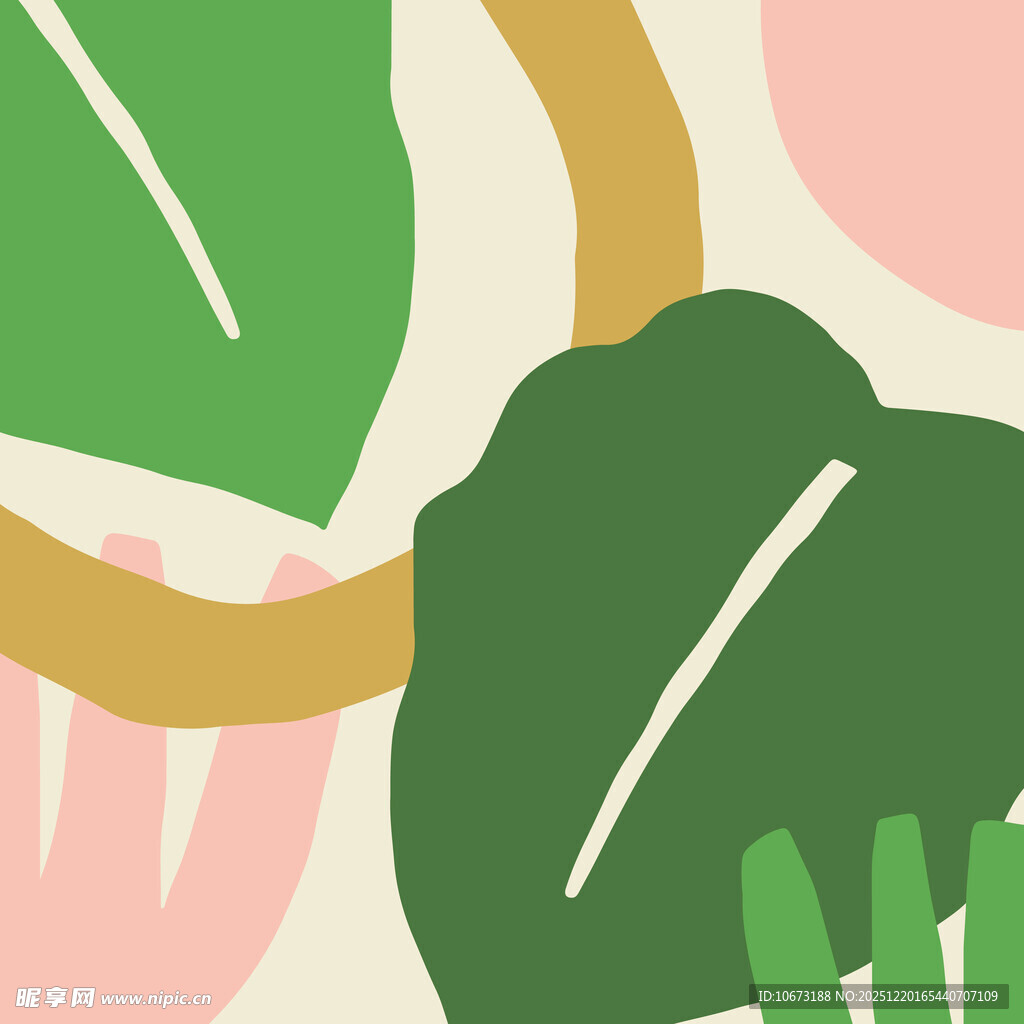 抽象绿植图案设计