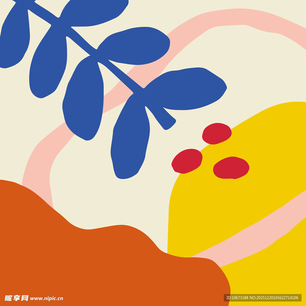 抽象植物图案艺术插画